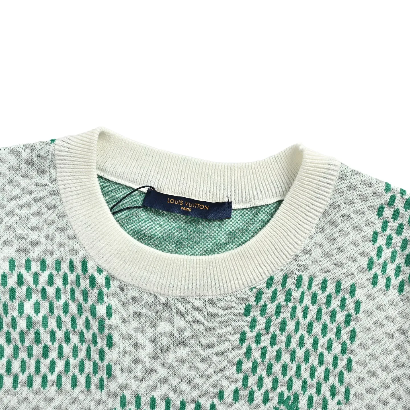 Louis Vuitton/Louis Vuitton checkerboard knitted jacquard short sleeves